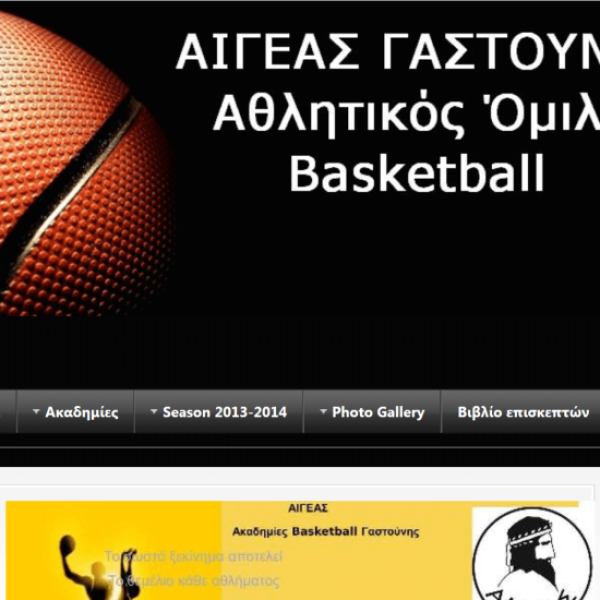 Κατασκευή ιστοσελίδας της Ακαδημίας basket ΑΙΓΕΑΣ